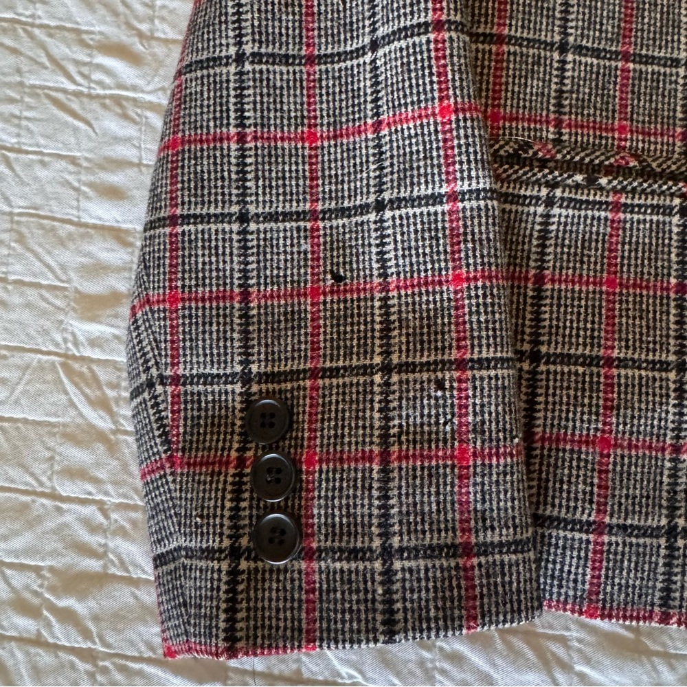 Pendleton Wool Plaid Vintage Blazer with Red Accents Womens 10 - Picture 8 of 9